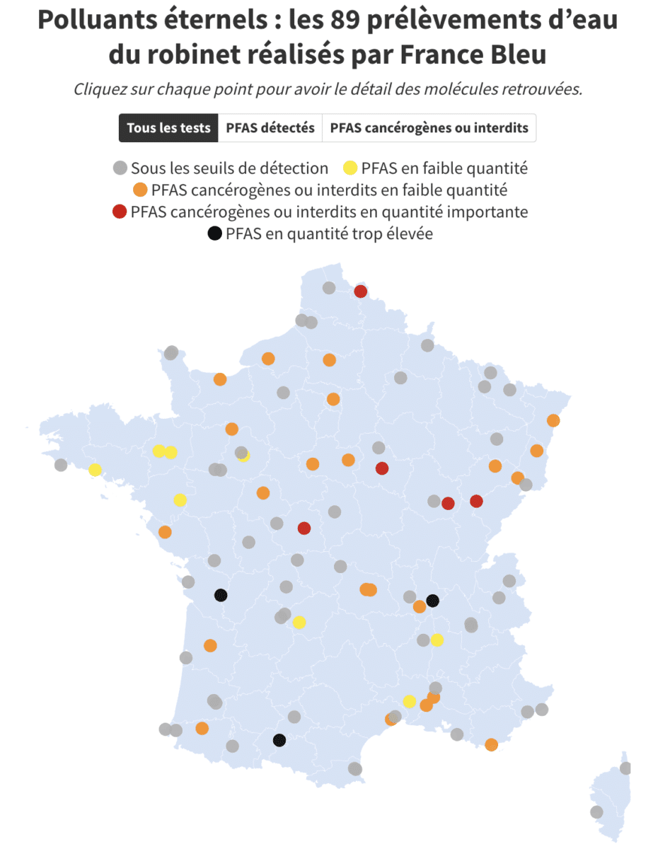 Polluants éternels eau robinet PFAS